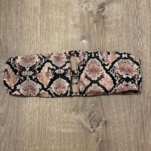 snakeskin bikini top shein